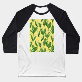 Lily of the valley on buttercup yellow Baseball T-Shirt